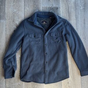 Navy Textured Men's Shirt Jacket